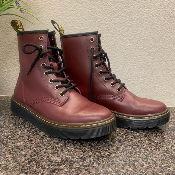 Dr. Martens Shoes - Dr. Martens (doc martens) Cherry Red Vintage Smooth Leather Lace Up Boots Size 6